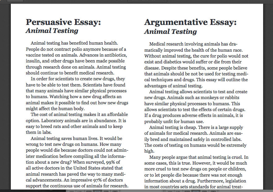 Simple example of an argumentative essay